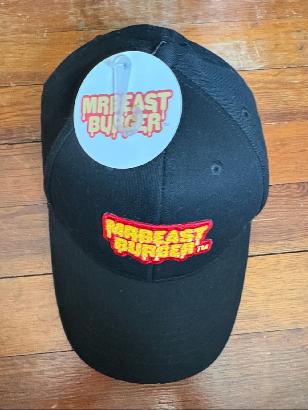 MrBeast Burger Black Baseball Cap with Embroidered Logo